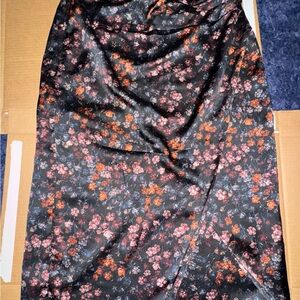 Floral Black Skirt